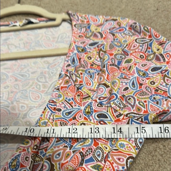 Boden Pink and Orange Wrap Blouse with Ruched Sleeves - Picture 6 of 7